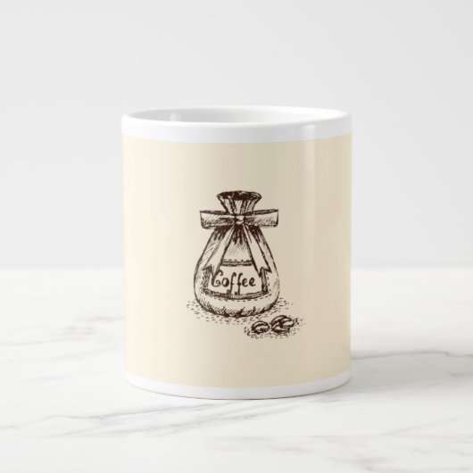 Doodle Coffee Beans Artistic Coffee Mug Jumbo-Tasse (Vorderseite)