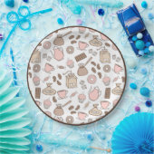 Doodle Coffee Design Paper Plate Pappteller (Party)