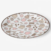 Doodle Coffee Design Paper Plate Pappteller (Schrägansicht)