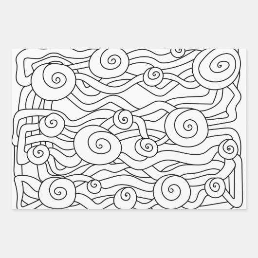 Doodle Coloring Geschenkpapier Set (Vorderseite 3)