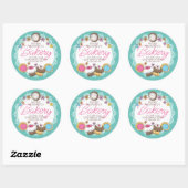Doodle Cookies cupcakes Backwaren personalisiert Runder Aufkleber (Blatt)