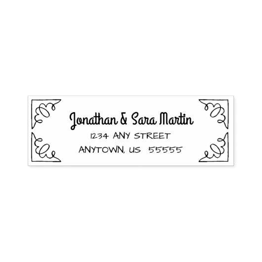 Doodle Corners-Rücksendeadresse Permastempel (Design)
