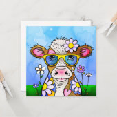 Doodle Cow Portrait Karte (Vorderseite/Rückseite Beispiel)