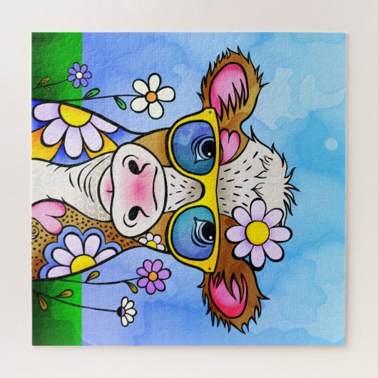 Doodle Cow Portrait Puzzle (Horizontal)