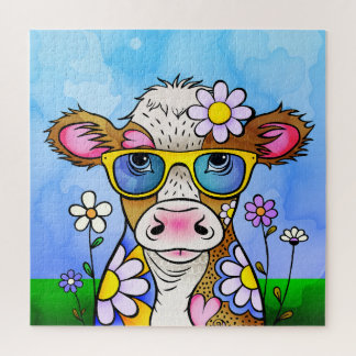 Doodle Cow Portrait Puzzle