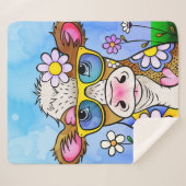 Doodle Cow Portrait Sherpadecke (Vorderseite (Horizontal))
