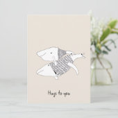 Doodle Cream ermutigt Grußkartenwale zu umarmen Einladung (Stehend Vorderseite)