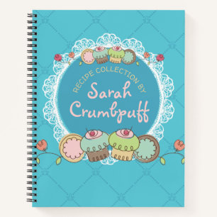 Doodle cupcake Cookie personalisiertes Rezept Koch Notizblock