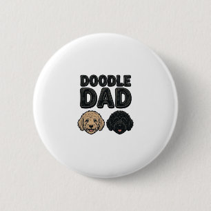 Doodle Dad Vintage Dog Dad T-Shirt Design_1 Button