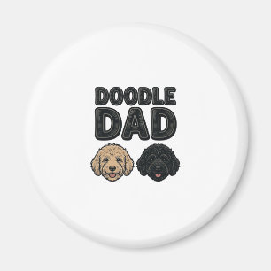 Doodle Dad Vintage Dog Dad T-Shirt Design_1 Magnet