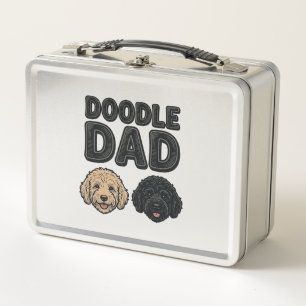Doodle Dad Vintage Dog Dad T-Shirt Design_1 Metall Brotdose