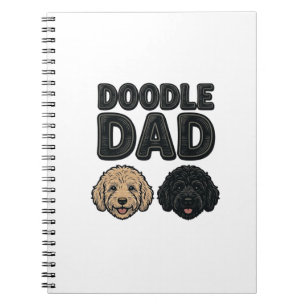 Doodle Dad Vintage Hund Papa Shirt Design_1 Notizblock
