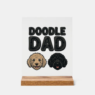 Doodle Dad Vintage Hund Papa T-Shirt Design_1 Acrylschild