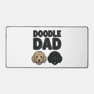 Doodle Dad Vintage Hund Papa T-Shirt Design_1 Schreibtischunterlage