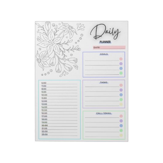 Doodle Daily To Do List Notepad Notizblock (Rotiert)