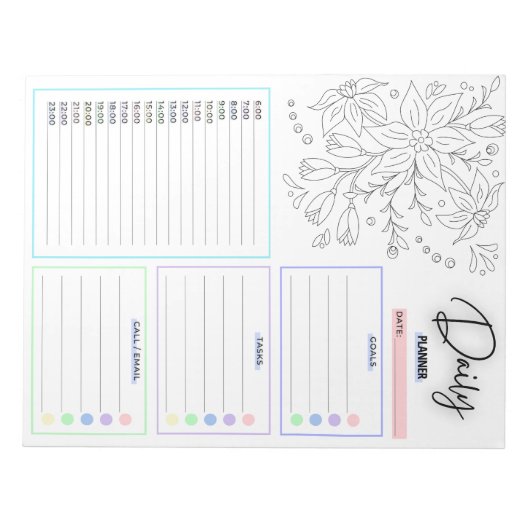 Doodle Daily To Do List Notepad Notizblock (Vorderseite)