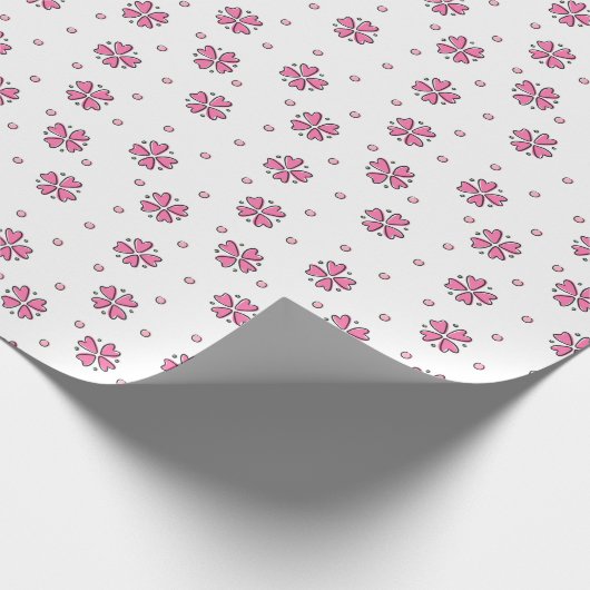 Doodle Daisis and Dots Geschenkpapier (Ecke)