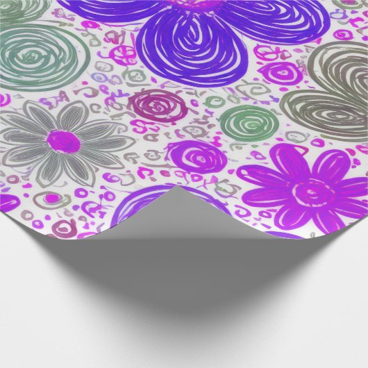 Doodle Daisy Pattern Geschenkpapier (Ecke)