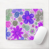 Doodle Daisy Pattern Mousepad (Mit Mouse)