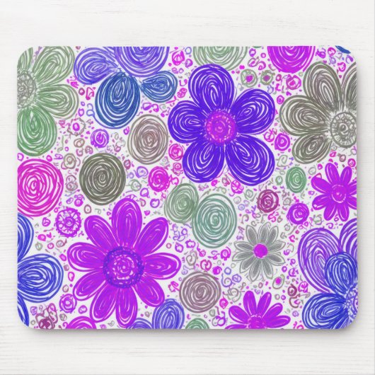 Doodle Daisy Pattern Mousepad (Vorne)