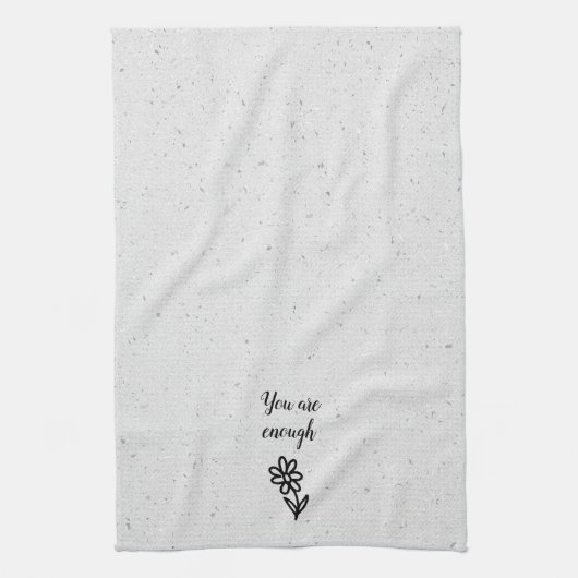 Doodle Daisy und Zitat zu Terrazzo Geschirrtuch (Vertikal)