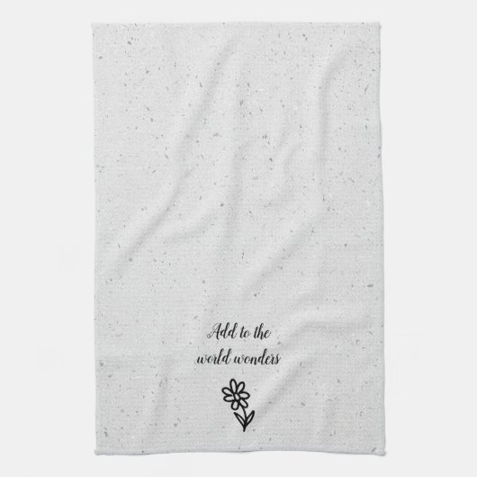 Doodle Daisy und Zitat zu Terrazzo Geschirrtuch (Vertikal)