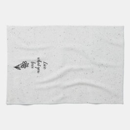 Doodle Daisy und Zitat zu Terrazzo Geschirrtuch