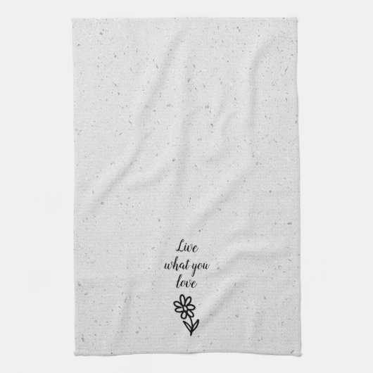 Doodle Daisy und Zitat zu Terrazzo Geschirrtuch (Vertikal)