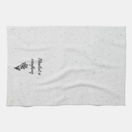 Doodle Daisy und Zitat zu Terrazzo Geschirrtuch