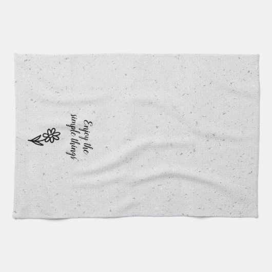 Doodle Daisy und Zitat zu Terrazzo Geschirrtuch (Horizontal)