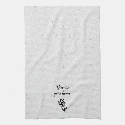 Doodle Daisy und Zitat zu Terrazzo Geschirrtuch (Vertikal)