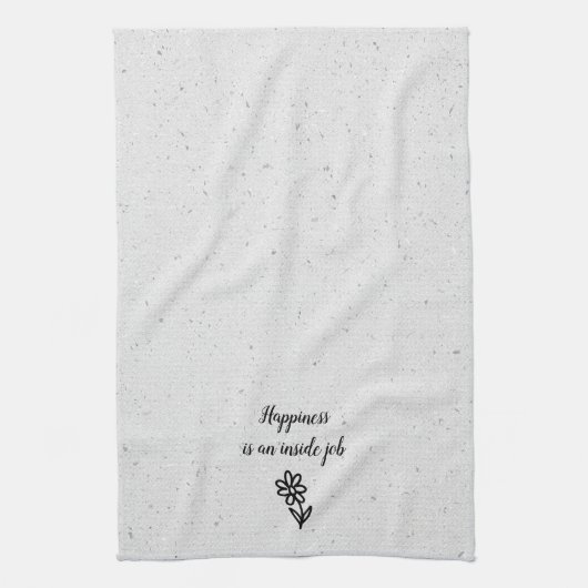 Doodle Daisy und Zitat zu Terrazzo Geschirrtuch (Vertikal)