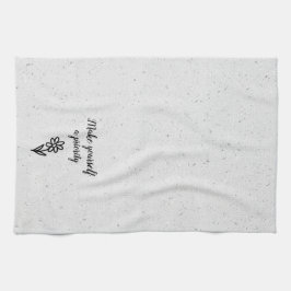 Doodle Daisy und Zitat zu Terrazzo Geschirrtuch