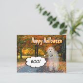 Doodle Days Comic Happy Halloween Postkarte (Stehend Vorderseite)