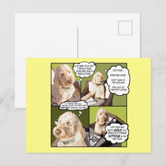 Doodle Days Comic Neujahr Postkarte (Vorne/Hinten)