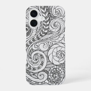 Doodle-Design iPhone 16 Hülle
