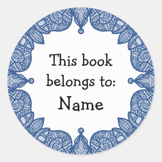 Doodle Design Runder Aufkleber (Vorderseite)