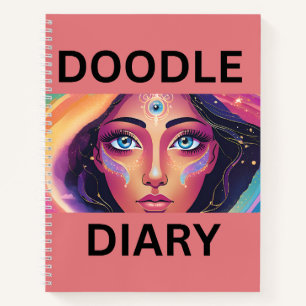 Doodle Diary on Dark Peach Notizblock