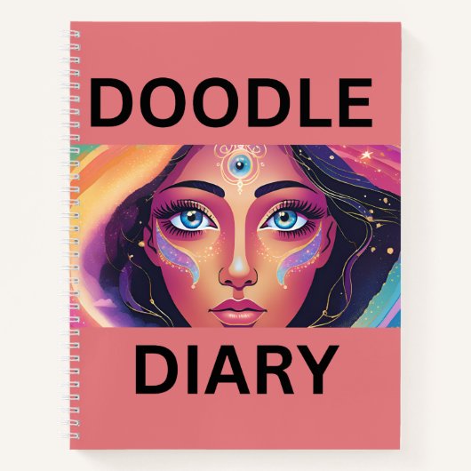 Doodle Diary on Dark Peach Notizblock (Vorderseite)
