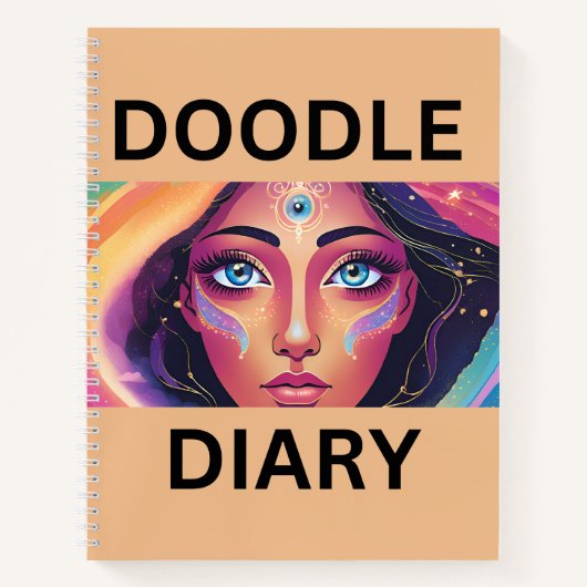 Doodle Diary on Peach Notizblock (Vorderseite)
