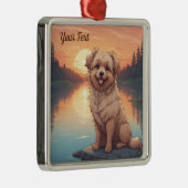 Doodle Dog by Lake Ornament Aus Metall (Rechts)