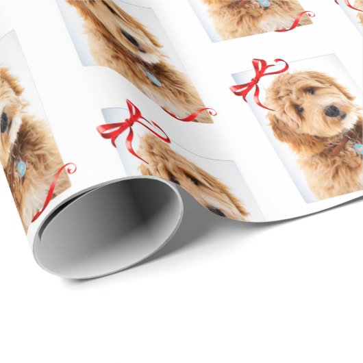 Doodle Dog Christmas Geschenkpapier (Rolleneckpunkt)