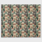 Doodle Dog Christmas Geschenkpapier (Flach)