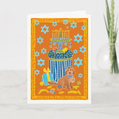 Doodle Dog Hanukah Karte (Vorderseite)