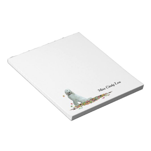 Doodle Dog in Blätter Notepad Notizblock (angewinkelt)