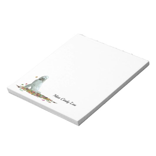 Doodle Dog in Blätter Notepad Notizblock (Rotiert)