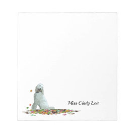 Doodle Dog in Blätter Notepad Notizblock