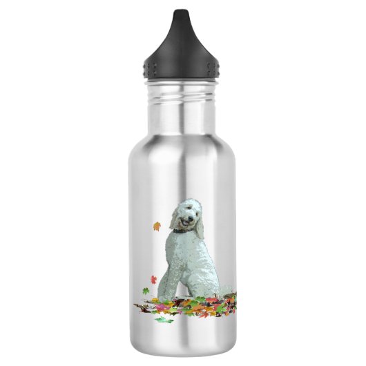 Doodle Dog in Blätter Wasserflasche (Links)