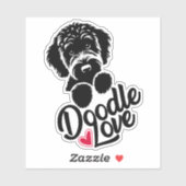 Doodle Dog Liebe Aufkleber (Blatt)
