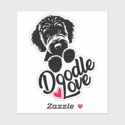 Doodle Dog Liebe Aufkleber (Blatt)